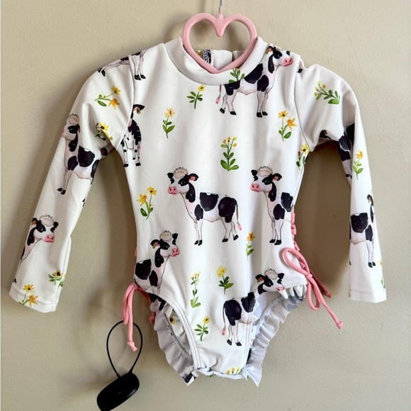 Cow Print Baby Swimsuit - Picture 2 of 3